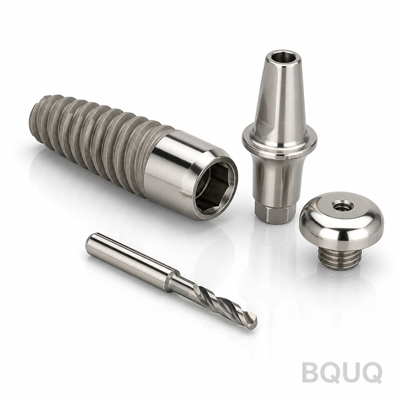 Pièces d'implants dentaires usinées CNC | BQUQ Fab