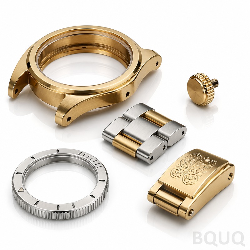 Pièces de boîtier de montre en laiton usinées CNC 