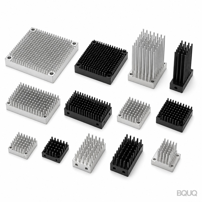 Collection 02 de dissipateurs thermiques à ailettes en broches usinés avec précision | Usine BQUQ
