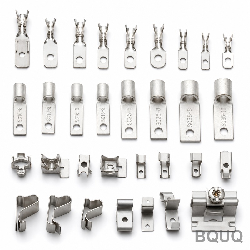 Collection de bornes et clips pour boîtes de jonct