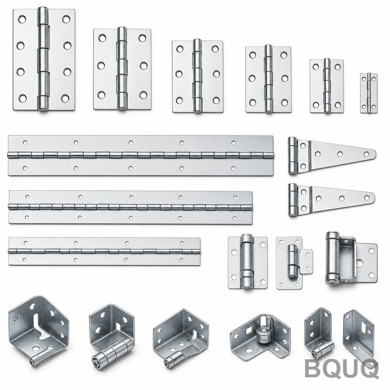 Collection de Charnières et Supports en Acier Estampé BQUQ | CNC de Précision + Estampage