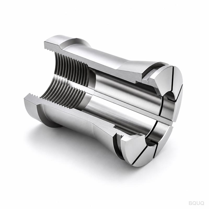 Vue en coupe de la pince de tour automatique type 36 usinée CNC BQUQ | Fabrication de précision