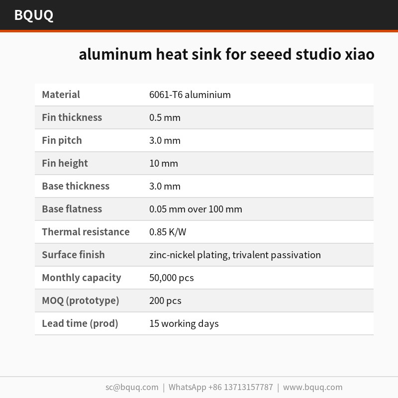 Dissipateur thermique en aluminium pour Seeed Studio Xiao