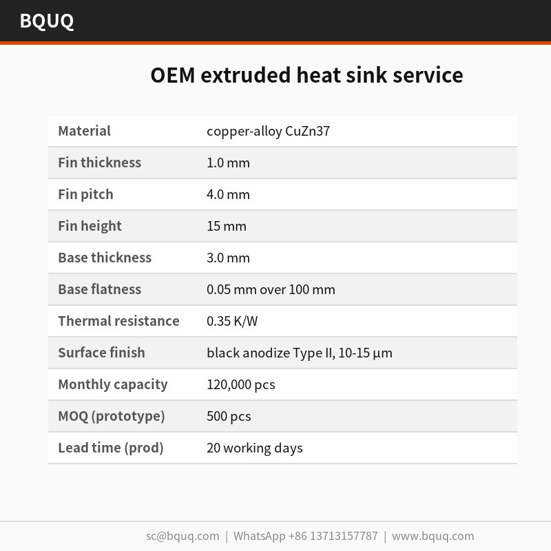 Service OEM de dissipateurs thermiques extrudés