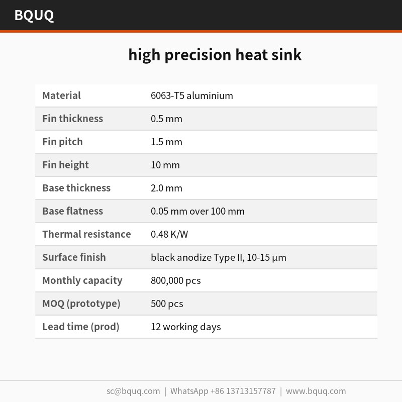 dissipateur thermique de haute précision