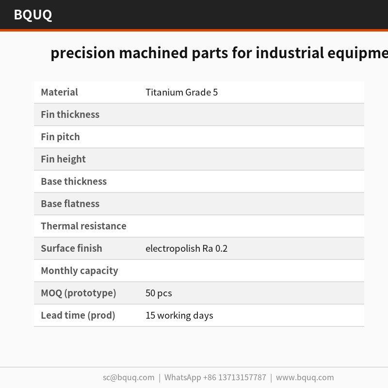 Pièces usinées de précision pour équipements industriels