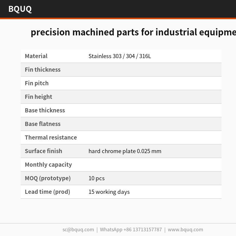 Pièces usinées de précision pour équipements industriels