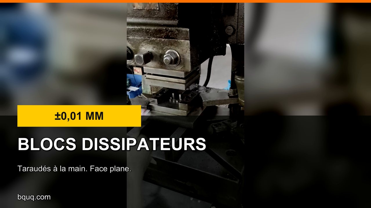 Blocs dissipateurs aluminium | Usinés et taraudés à la main M3-M12